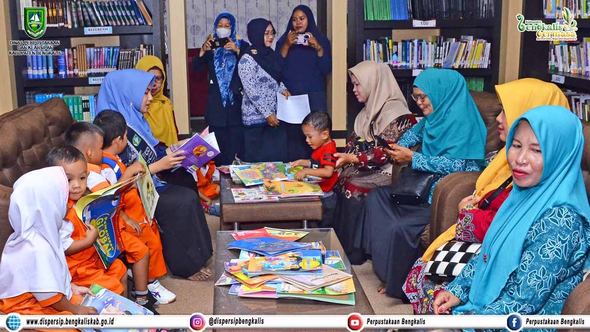 Kunjungan Literasi PAUD Pelangi Bunda ke Dipersip Kabupaten Bengkalis