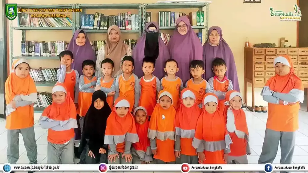 Kunjungan Literasi Siswa RA Almaahira Duri ke UPT Perpustakaan Kecamatan Mandau