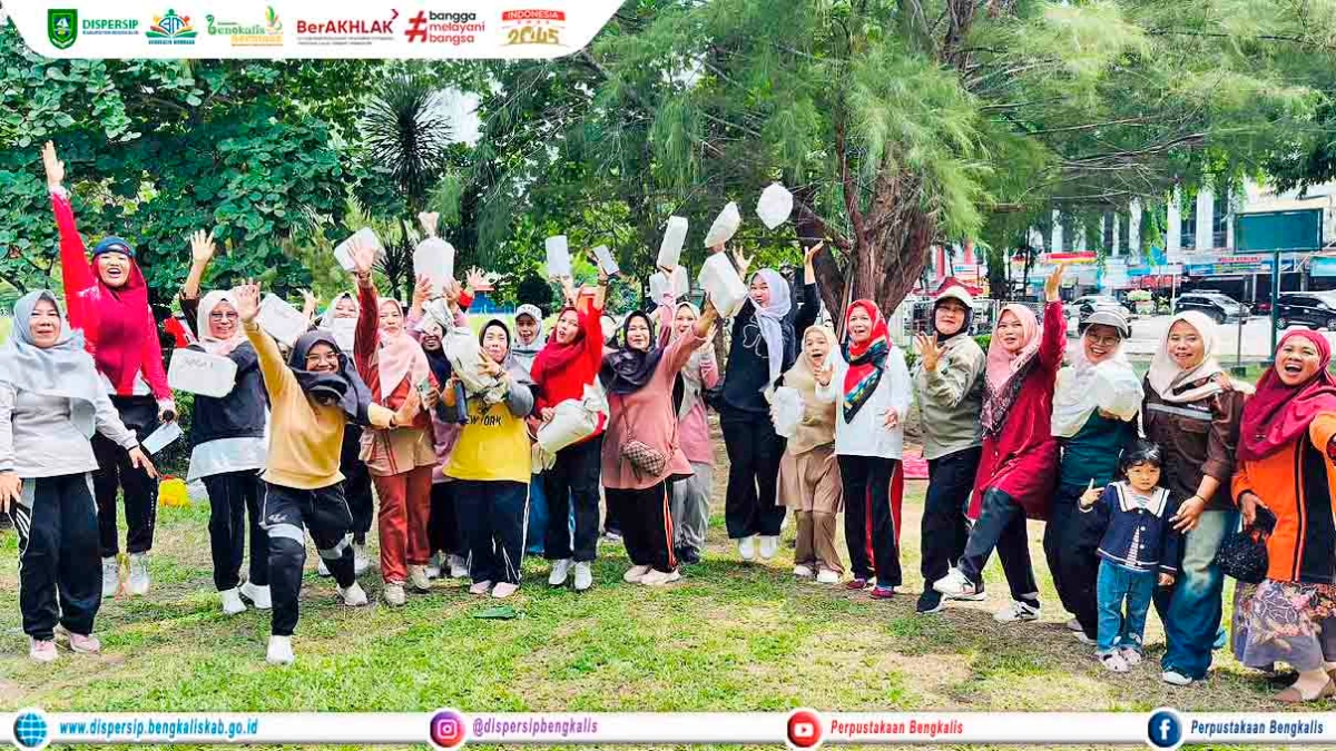 DWP Dispersip Bengkalis Gelar Kegiatan Outbound pada Pertemuan Bulanan