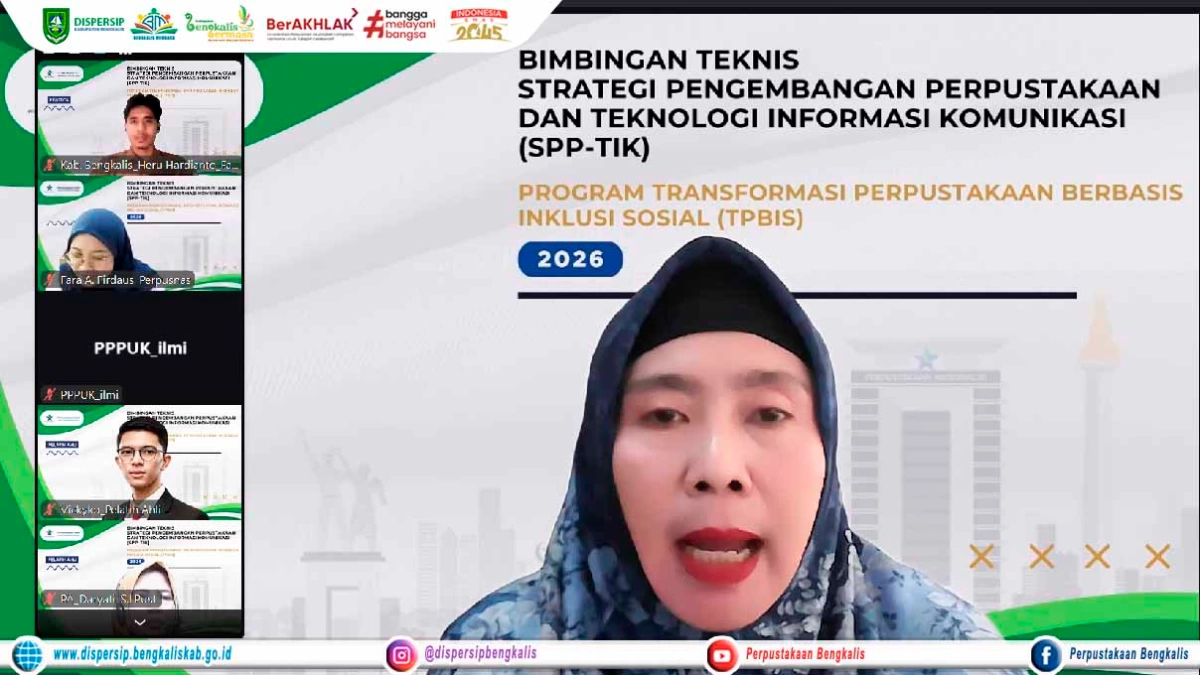 Dispersip Bengkalis dan 14 Desa di Kabupaten Bengkalis Mengikuti Bimtek SPP-TIK Perpusnas RI