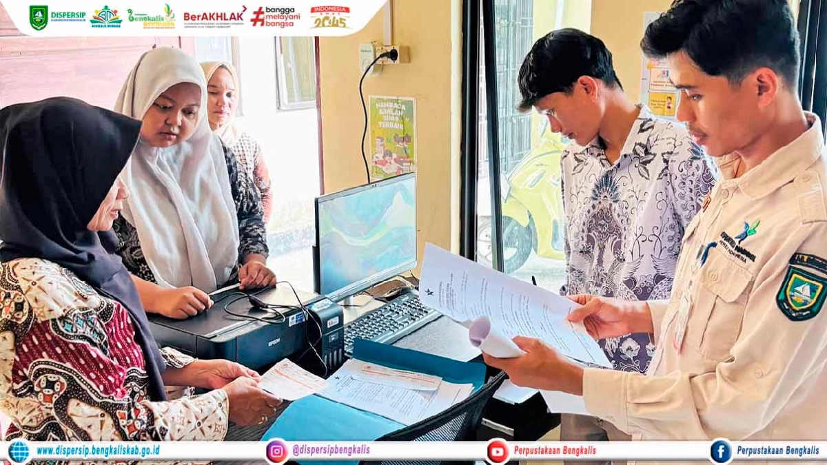 Dispersip Kabupaten Bengkalis Melakukan Monitoring Pemanfaatan Bantuan Fisik Program TPBIS 2026 Perpusnas RI di Perpustakaan Tok Lebai Wahid Desa Bantan Tua