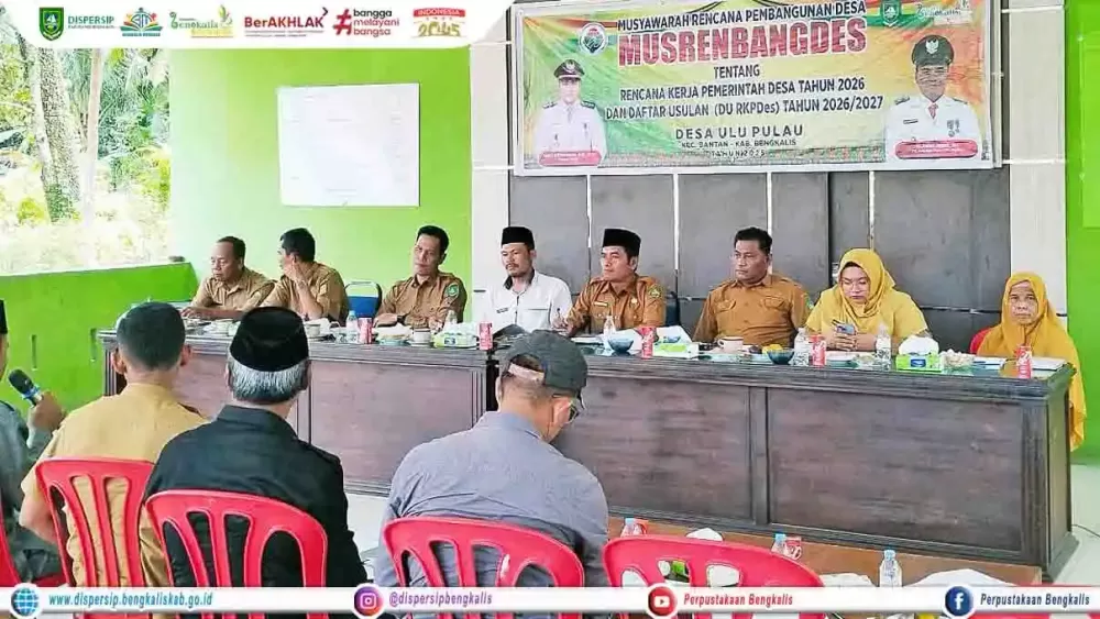 Perwakilan Dispersip Bengkalis Turut Serta Musrenbangdes Tahun 2026-2027 di Desa Ulu Pulau