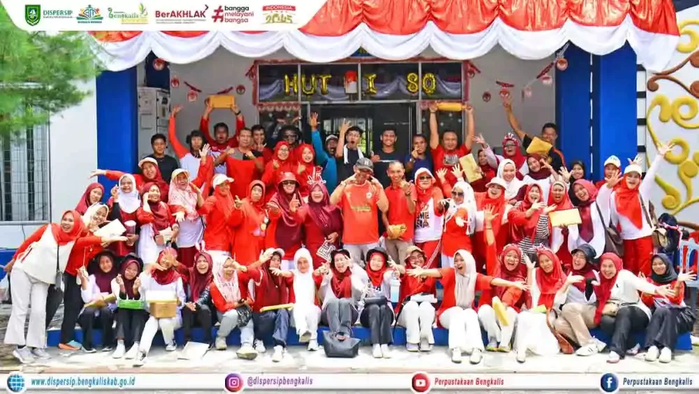 Semarak HUT ke-80 RI di Lingkungan Dispersip Kabupaten Bengkalis