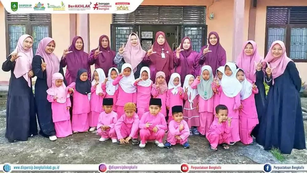 Kunjungan Anak PAUD Melati Putih ke UPT Perpustakaan Kecamatan Rupat