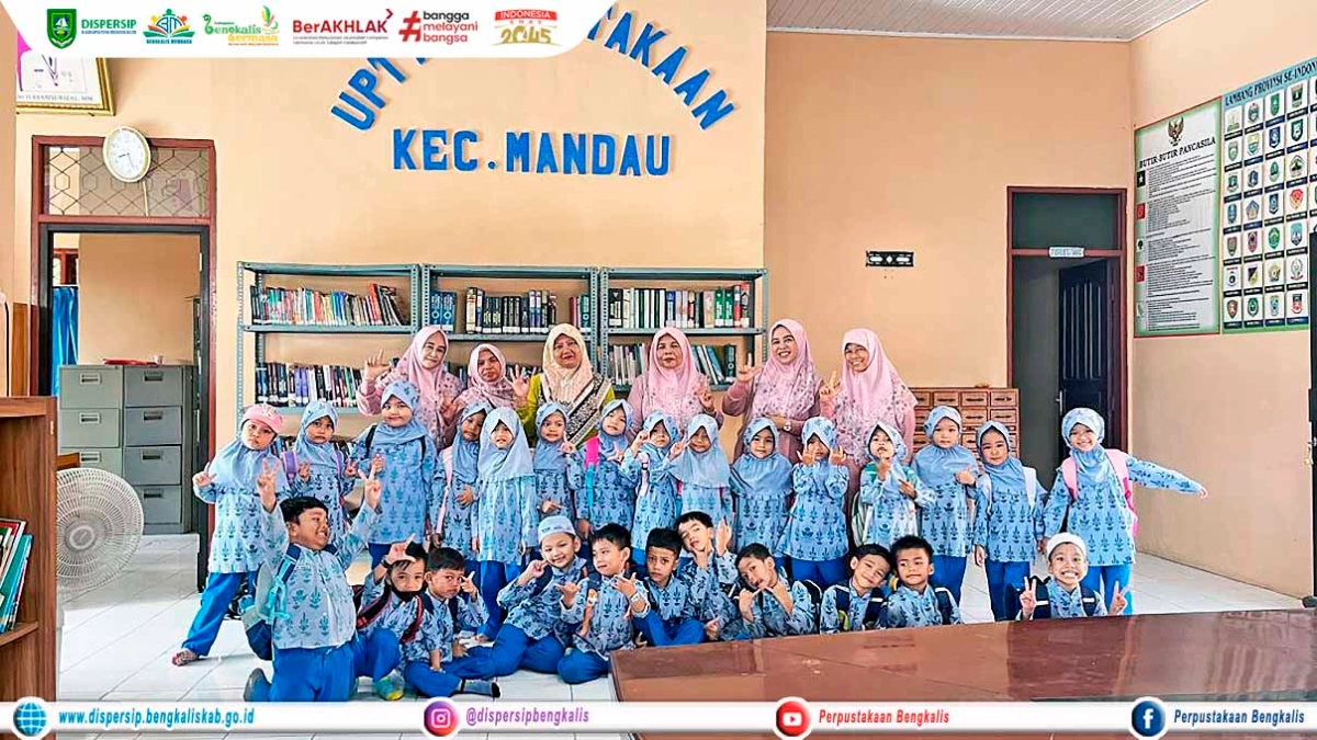 Kunjungan Literasi Anak TK Al Qohri ke UPT Perpustakaan Kecamatan Mandau