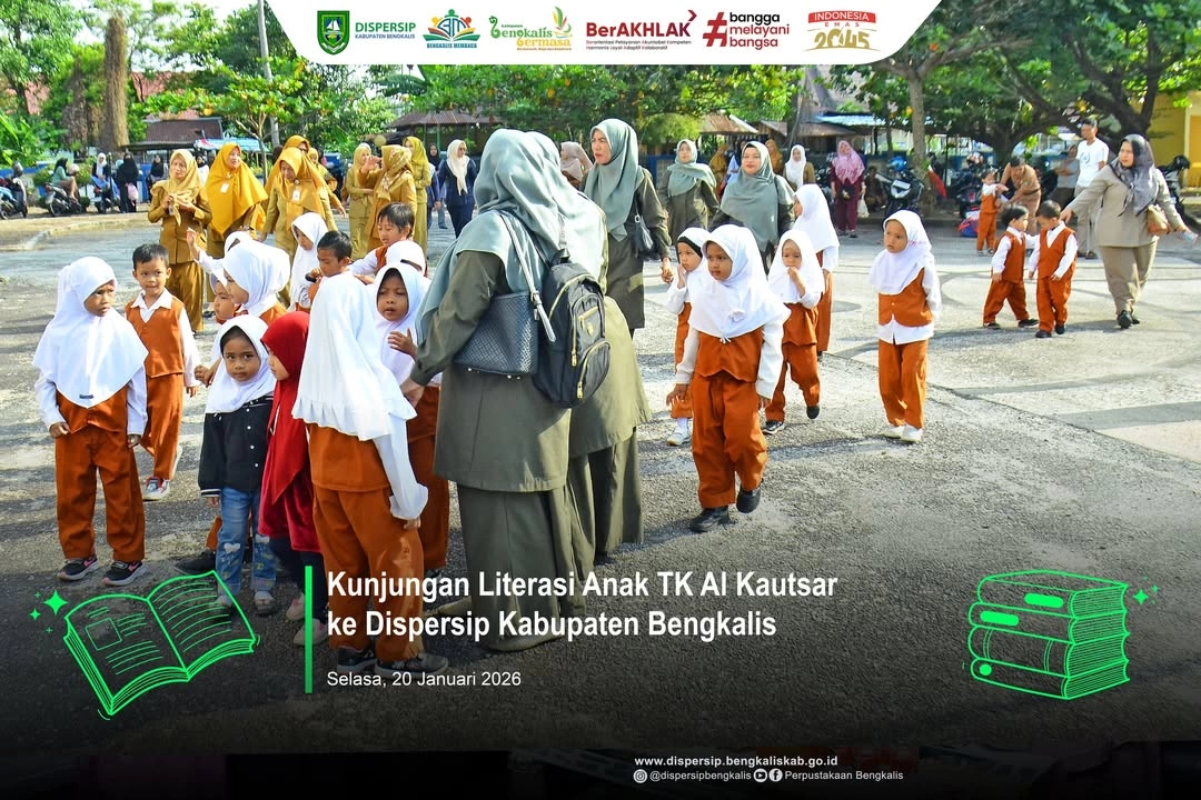 Kunjungan Literasi Anak TK Al Kautsar ke Dispersip Kabupaten Bengkalis
